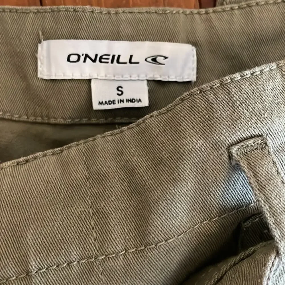 NEW O'Neill Dillon Woven Pants Green Cargo Cuffed Belted Preppy Summer Vacation
